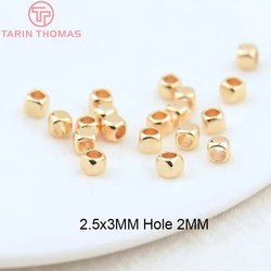 Premium 24K Gold Plated Brass Square Spacer Beads - High - Quality DIY Jewelry Accessories (20 Pieces) (2920 - 24K Gold Color)