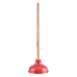 Manual Vacuum Drain Cleaner for Pipes and Drains - Efficient Bathroom and Kitchen Cleaning Tool (Red)