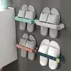 Bathroom Slipper Shelf No Punching Wall Mounted One Piece Shoe Rack Space Saving Shelf Bathroom Hanging 4