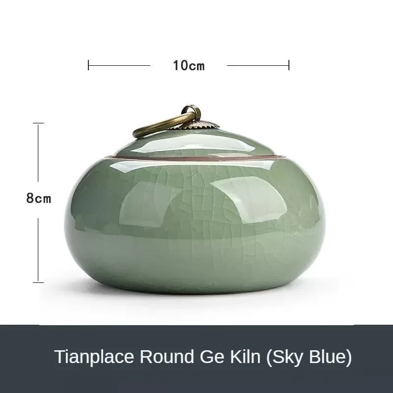 Ceramic Little Tea Caddy Chinese All Kinds of Tea Storage Box Crude Pottery Canister Container for Puer Tea Modern Style