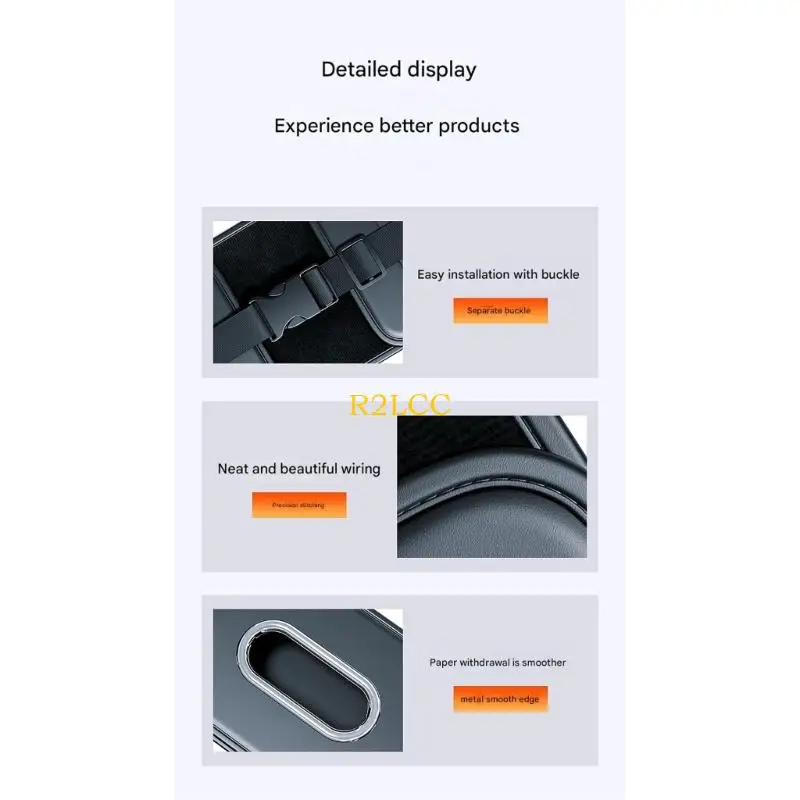 R2LC 가족 여행 필수 자동차 티슈 디스펜서 높은 저장 용량 쉬운 설치 거부 장비 필요