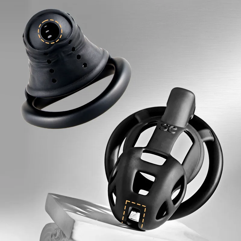 Resin Anti-Cheating Cock Cage Chastity Lock for Men BDSM Sissy, Adjustable Penis Restriction Device Adult Sex Toys Chastity Belt