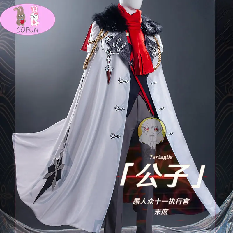 

Genshin Impact Tartaglia Fatui Pantalone Arlecchino Sandrone Il Dottore Columbina Cloak Coat Uniform Cosplay Costume New