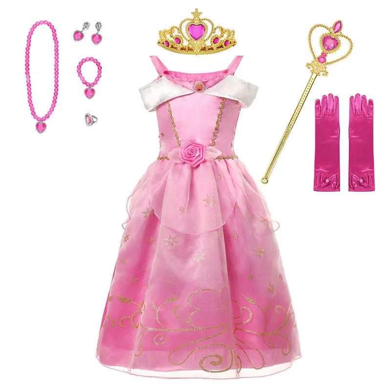 thumbnail image 1 of Vestido de princesa de Disney para niñas, disfraz de Rapunzel, Blancanieves, Cenicienta, fiesta de cumpleaños, 1 of 4