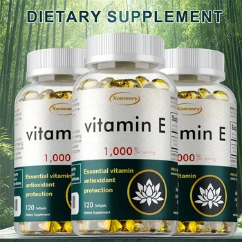 Vitamin E 1000IU Capsules - Supports Skin, Cardiovascular Health, Boosts Immunity, Anti-aging, Reduces Wrinkles