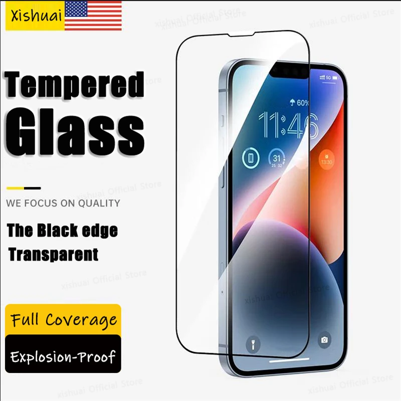 Tempered glass for iphone 14 13 12 11 pro max mini screen protector x