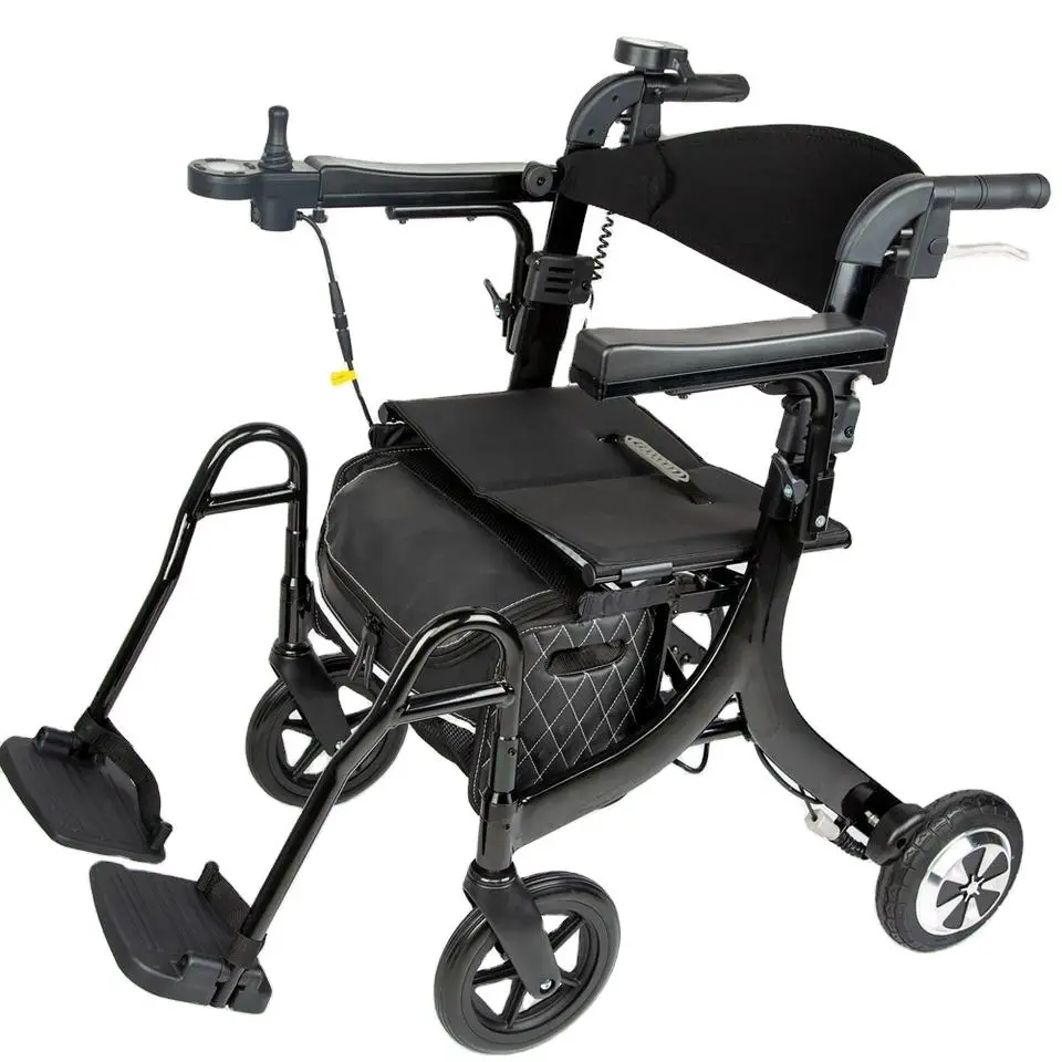N.W: 16KG Lightweight Folding 4-Wheel Electric Rollator Outdoor Electric Scooter Walker