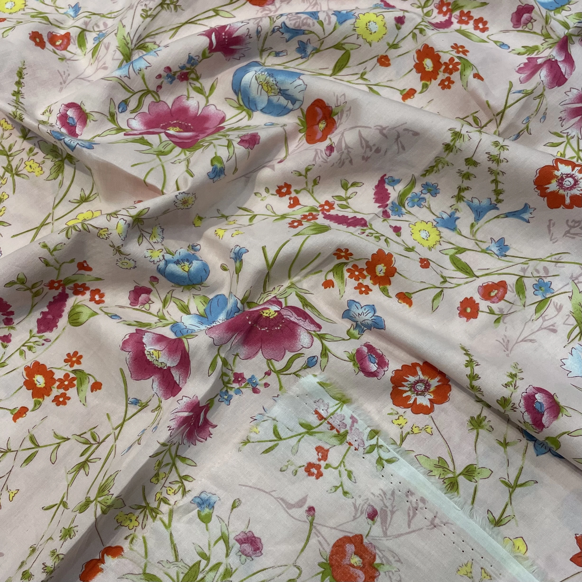145x50cm 레드 블루 40S 티순 리버티 코튼 패브릭 어린이용 용 재봉 천 드레스 스커트 DIY 핸드메이드 디자이너 패치워크 미터