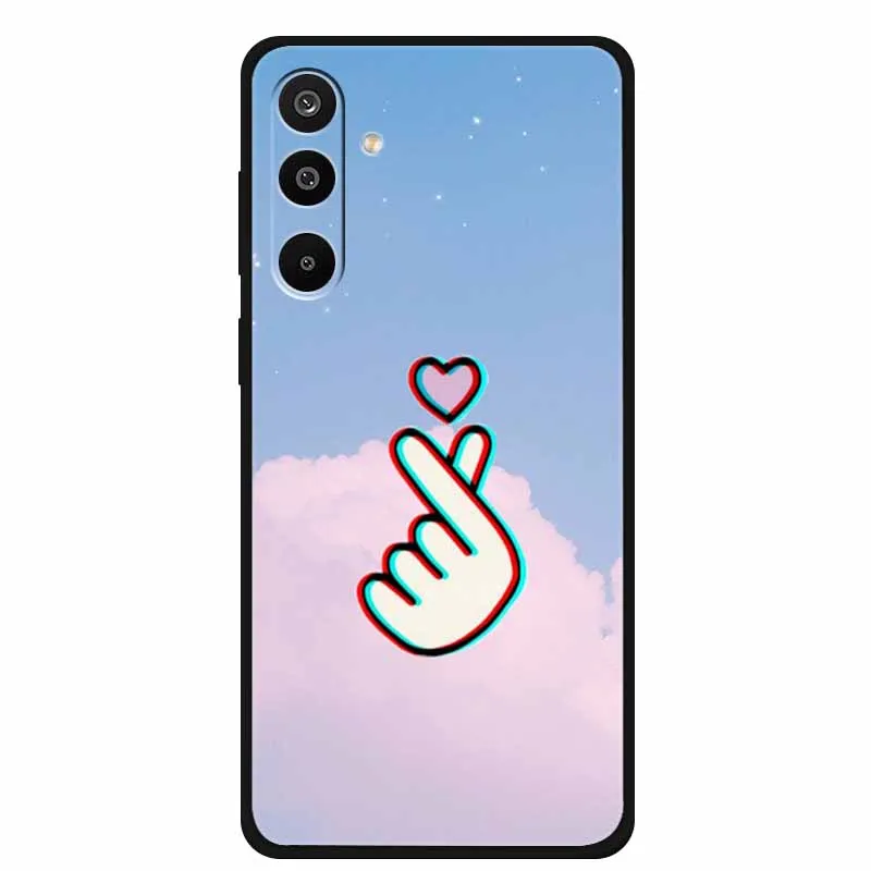 Floral Printed Silicone Phone Case - Black TPU Cover