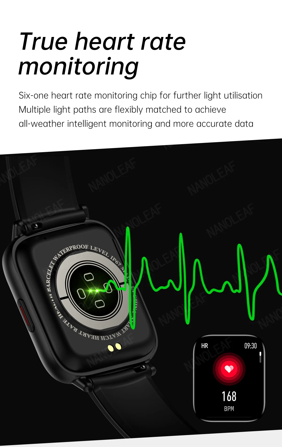 I20m Smart Watch Men Sports Count Sleep Monitoring Caller Id Wristwatches Ladies Heart Rate Blood Pressure Detection Bracelet