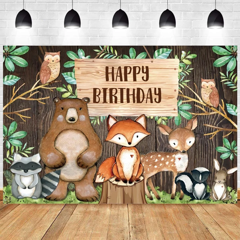 

Фон для фотосъемки с изображением джунглей деревянной доски, леса, животных, украшения на день рождения, фотография для мальчиков и девочек