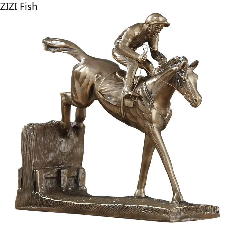 メタルフィギュア彫刻シミュレーション動物金属工芸品レース馬術