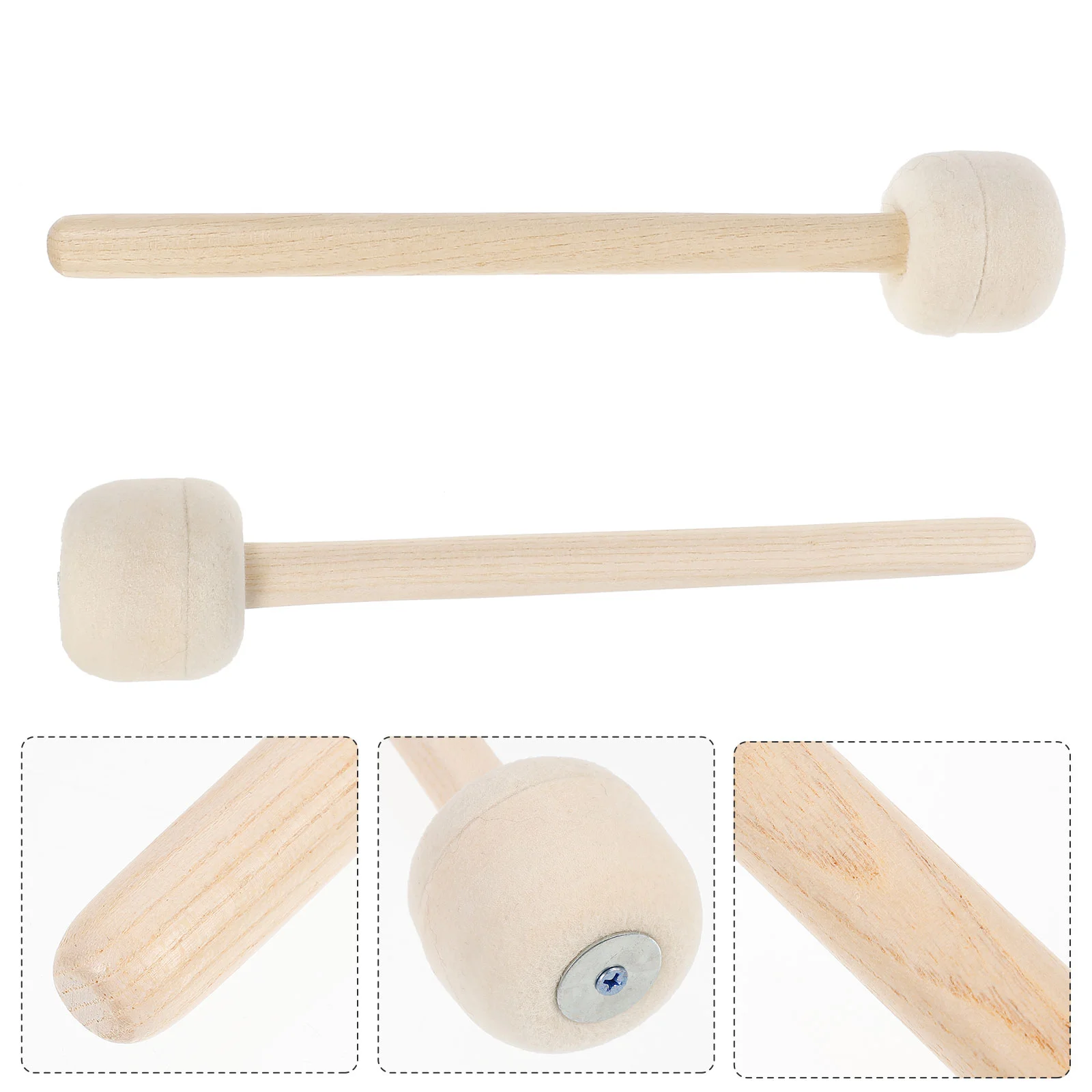 

Drum Mallets Sticks Drum Sticks Solid Wood Handle Head Drum Stick with Wood Handle Musical Instrument Accessories Saucers