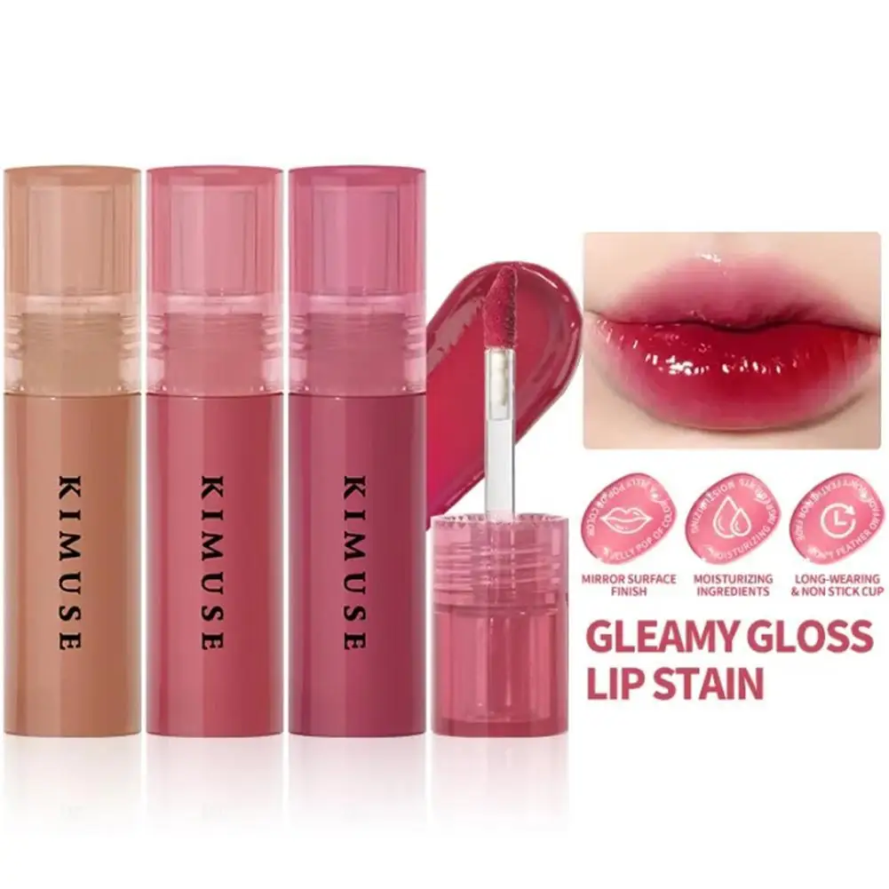 

KIMUSE Gleamy Water Lip Gloss Moisturizing Hydrating Makeup Long Wearing Mirror Surface No-Sticky Transparent Lip Gloss