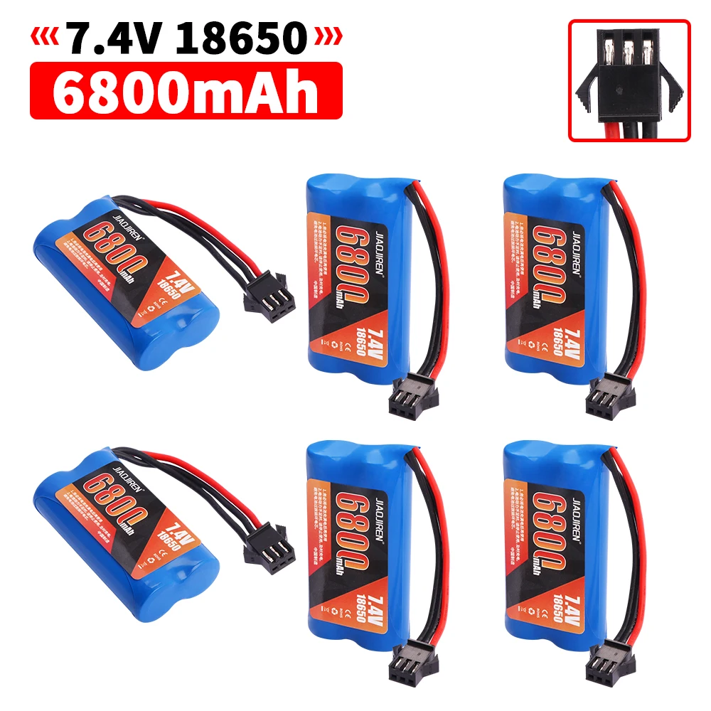 7.4V 6800mAh Li-ion Battery SM-3P Plug With USB Charger For MN82 MN128 MN78 LC79