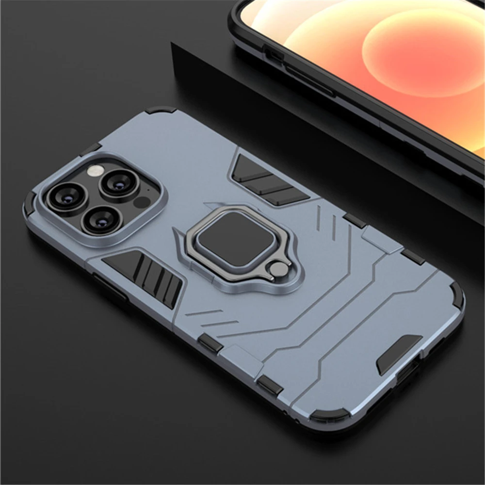 Phone Case For iPhone 14 Pro Max Case For iPhone 14 Pro Max Coque Luxury Armor Ring Holder Cover For iPhone 14 13 12 11 Pro Max iphone 13 mini case clear
