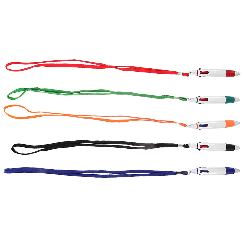 

5 Pcs Lanyard Pen Ballpoint Nurse Pens Shuttle Retractable Colorful Ink Fine Writing Supplies Cool
