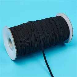 Colorful Elastic Rubber Band Ribbon Trim for DIY Sewing and Garment Accessories, 10 Yards (Black)