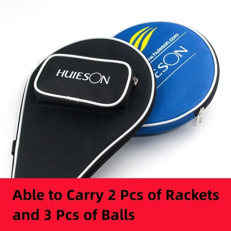 Table Tennis Racket Huieson Double Size Gourd Shape Oxford Cloth Table Tennis Racket Case Zipper Outer Pouch for 2 Ping Pong Paddle and 3 Balls