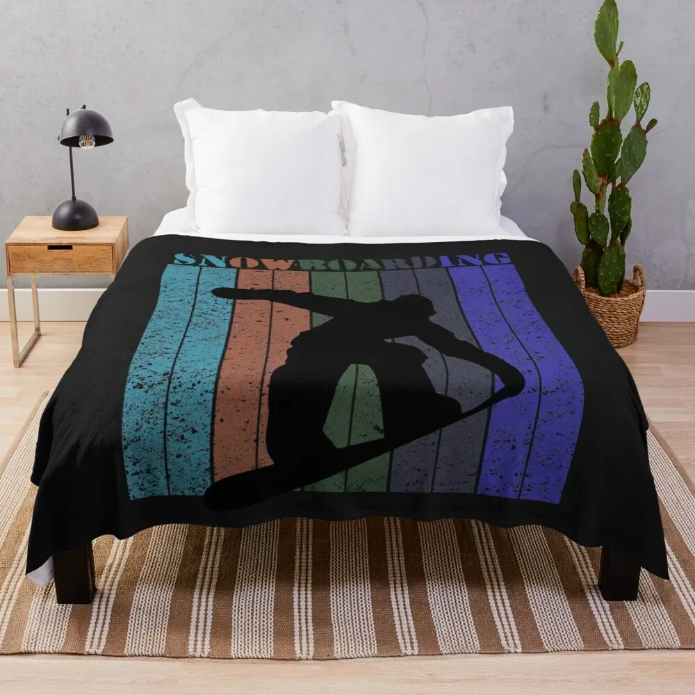 

Snowboard Retro Vintage Snowboarder Gift Throw Blanket Cute Luxury Thicken Giant Sofa warm winter Blankets