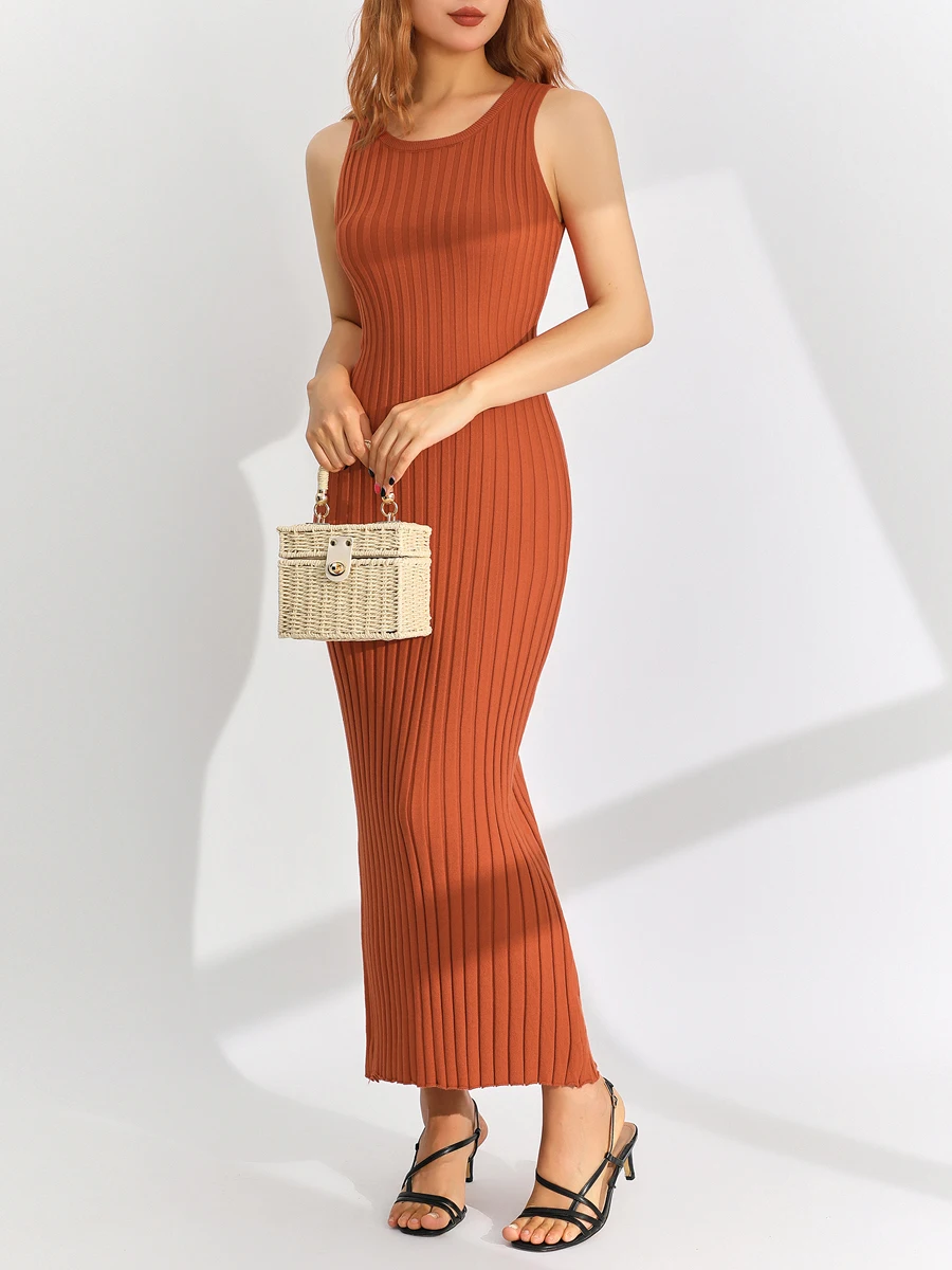 Women Y2k Pleated Ribbed Knit Long Dress Casual Sleeveless Ruched Swing  Dress Elegant Vintage Slim Fit Tank Summer Dress 2000s - AliExpress  200000345
