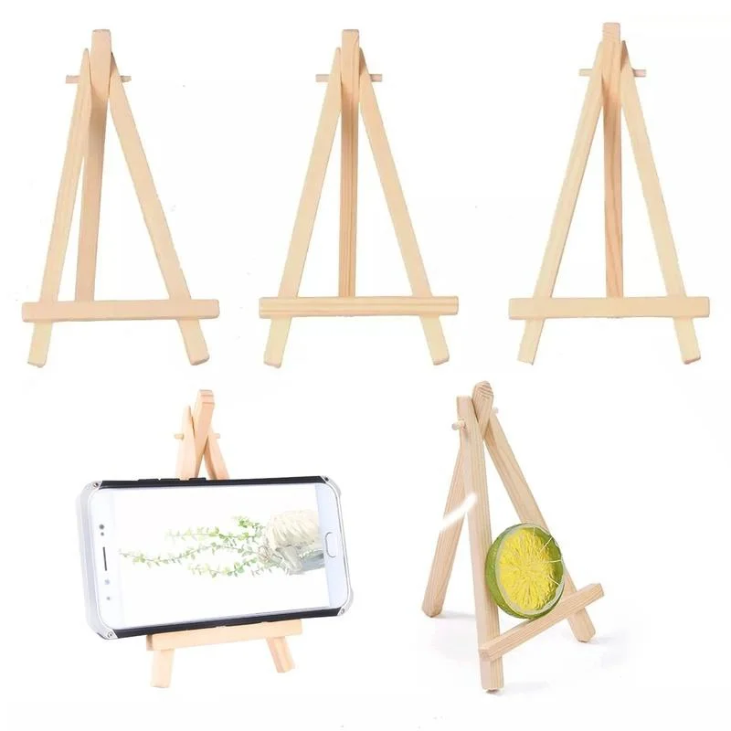Sketch Easel Wooden Easel Wood Table Easel 10Pcs Wood Mini Triangle Wedding Table Card Stand Display Holder