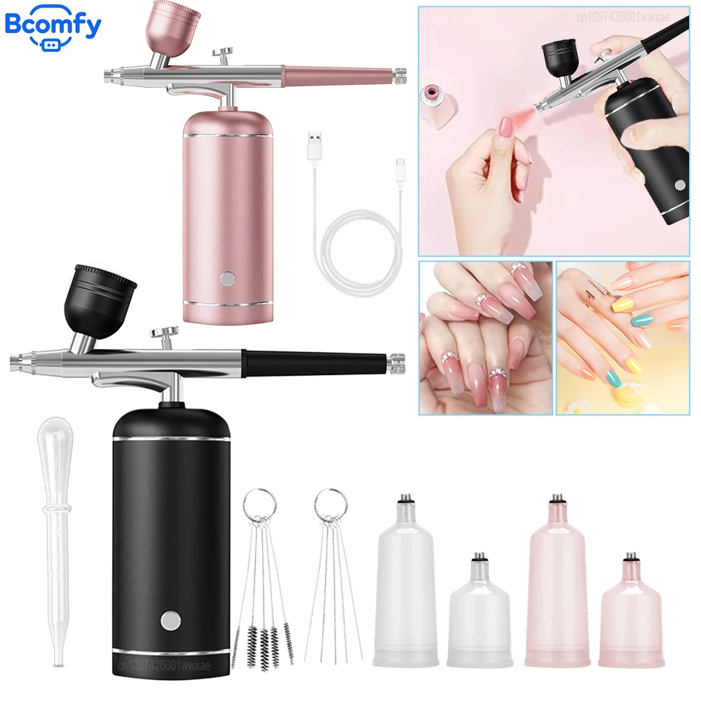 Airbrush Nail with Compressor Airbrush Nail Art Painting Kit Mini Airbrush For Nails Art Cake Painting Craft Airbrush Nail Art