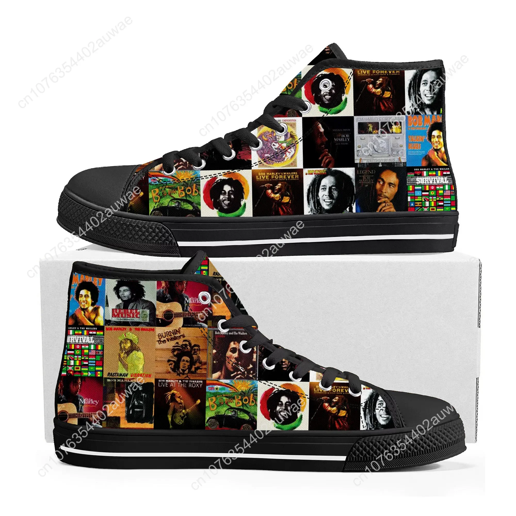 Legend Bob Marley Reggae Rasta High Top High Quality Sneakers Men Women Teenager Canvas Sneaker Casual Couple Shoes Custom Shoes