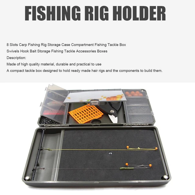 8 Compartment Carp Fishing Rig Storage Case Tackle Tool Swivels