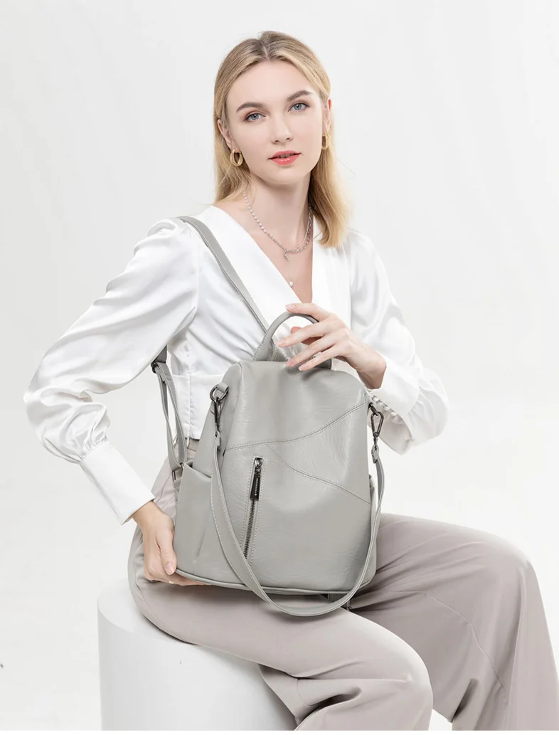 Zaino donna moda coreana capiente con sistema antifurto per viaggio_voghion.com