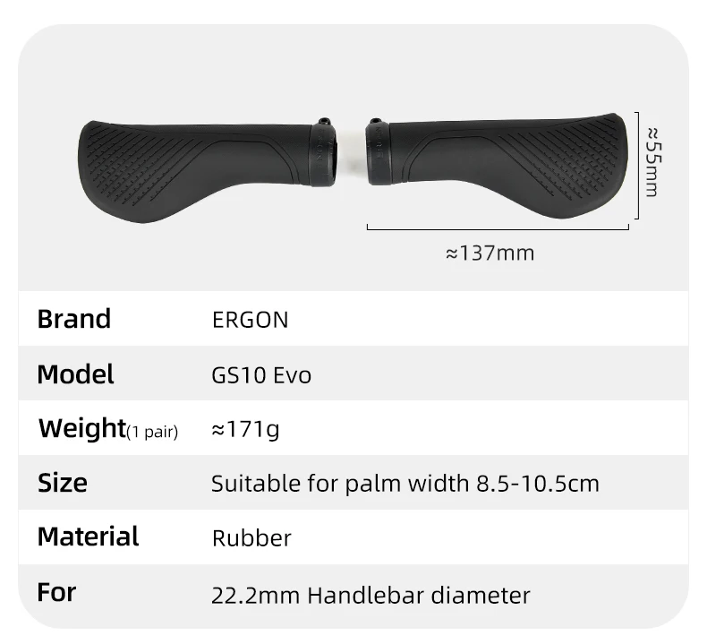 ERGON GS3 Fahrradlenkergriffe, rutschfeste Gummigriffe, MTB-Fahrradgriffe, verstellbare Lenkerenden, Handgriffe 5Nm – Detail 16