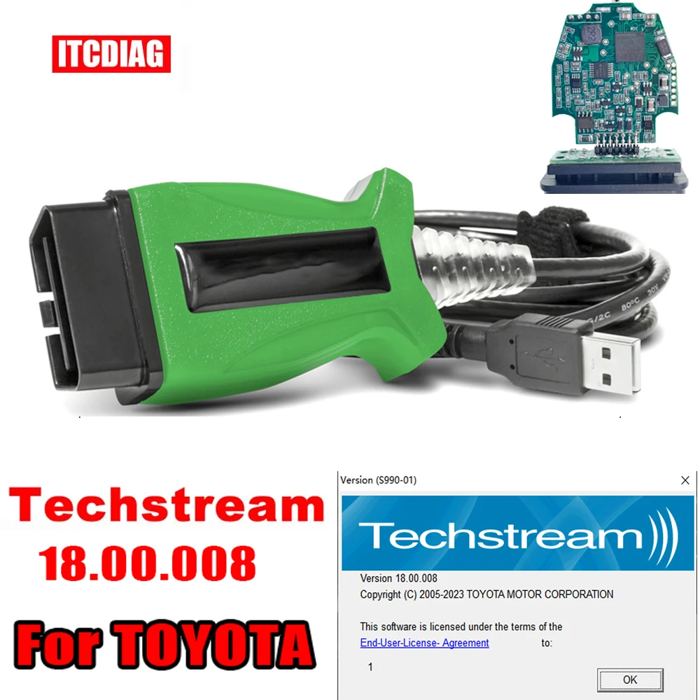 

DLC3 Techstream 18.00.008 For TOYOTA 2 TOYOTA2 TIS J2534 Passthru OBD2 OBDII Auto Car Diagnostic Cable Scanner Till 2023 Years