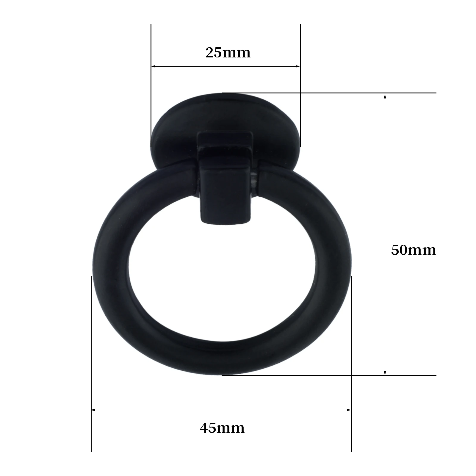 Black Vintage Round Ring Furniture Door Pull Handle for Jewelry Box Door Ring w/ Screw Retro Decor furniture knobs,mechanical equipment handles