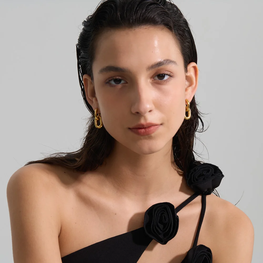 Yhpup Earrings Geometric Chunky Drop