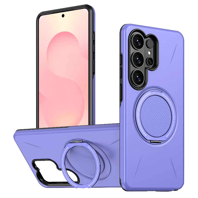360° Rotating Metal Magnetic Car Holder Phone Case - Hard PC + Soft TPU