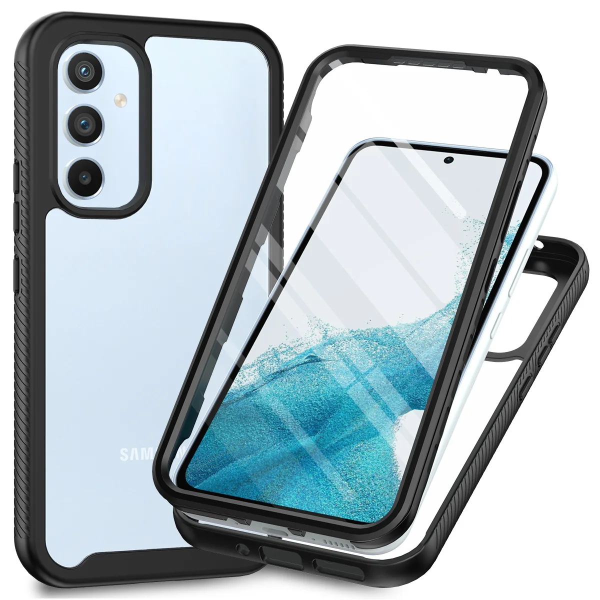 

Hybrid TPU/PC Case for Samsung Galaxy A12 A22 A32 A42 A52 5G 4G Built-in Screen Protector 360Degree Shockproof Shell Clear Cover