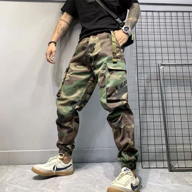 

New Autumn/Winter Fashion Brand American Retro Camo Pure Cotton Work Clothes with Plush Loose and Versatile Cool Casual Pants