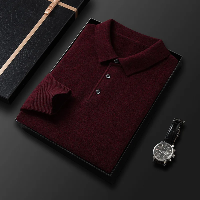 100 wool fashion polo sweater men top 2023 winter mens clothes sweaters clothing luxury korean vintage oversize knitted pullover 2