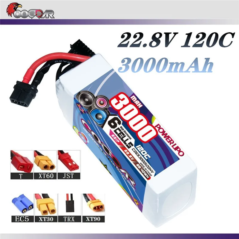 

CODDAR 22,8 V 3000mAh 6S 120C LIPO батарея для выравнивания вертолета 90 Ducted Fixed Wing многоосевая модель 22,8 V батарея для дрона