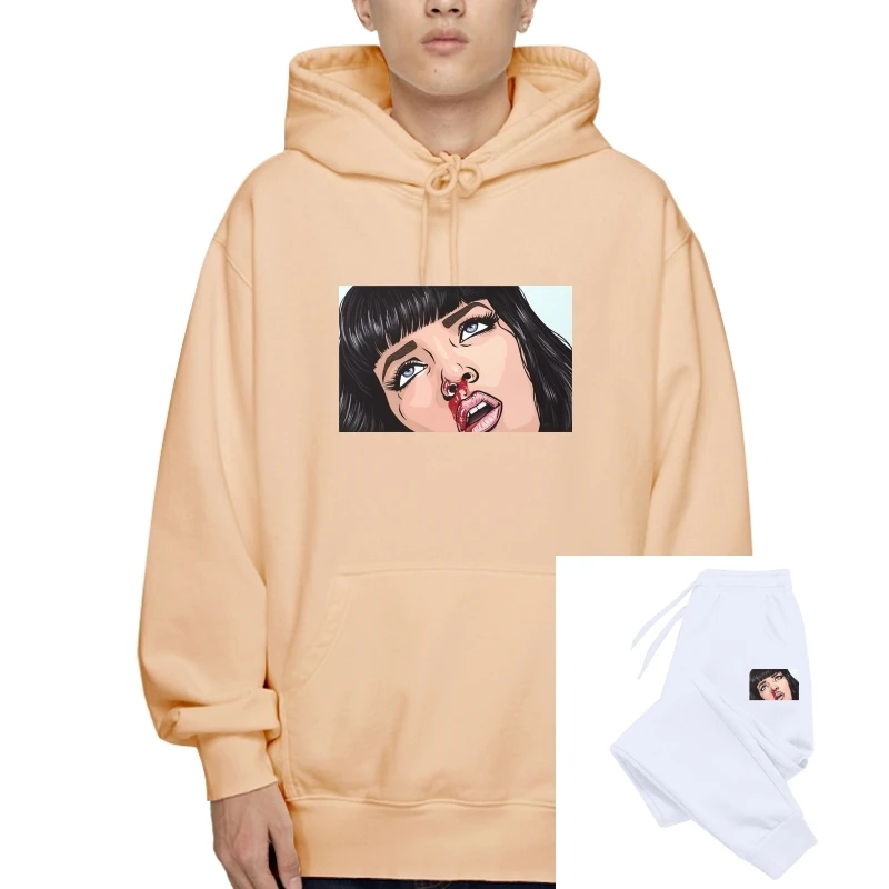 

Movie Wallace Pulp Fiction Outerwear Men Cool Sweatshirt Hoodie Quentin Tarantino T-Sweatshirt Hoodies Kill Bill Hip Hop Girl P