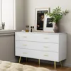 6 Drawer Dresser for Bedroom, Wooden Double Dresser with Gold Handles, Modern Chest Dresser with Deep Drawers for Living Room 3