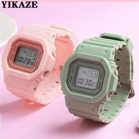 YIKAZE Sports Watch Boys Girls Student LED Electronic Watch Colorful Men Women Square Digital Watches Waterproof Rubber Clock 1
