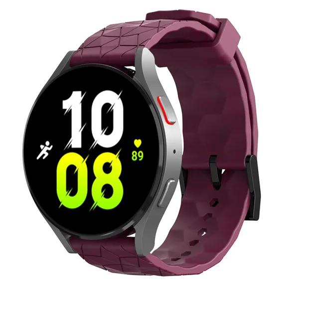20mm 22mm Silicone Strap for Samsung Galaxy Watch 5 Pro 4 Classic 44 40mm 42mm 46mm Huawei GT 2/3 Football Pattern Sport Band 3