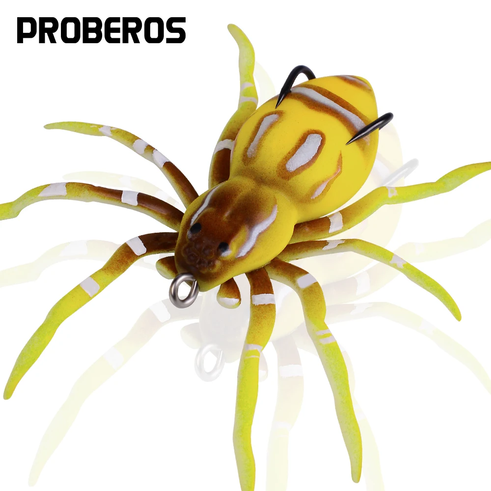 PRO BEROS 1PC Soft Spider Bait 7.5cm-7g Topwater Fishing Lure Floating  Silicone Wobbler Weedless Vivid Swimbait With Double Hook