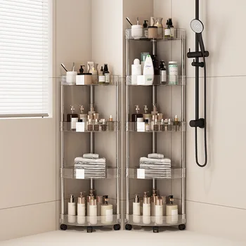 Carrello per scaffali Organizzatore per bagno Scaffali Cucina Casa Scaffale di stoccaggio di grande capacità Carrello in acrilico Angolo per cosmetici