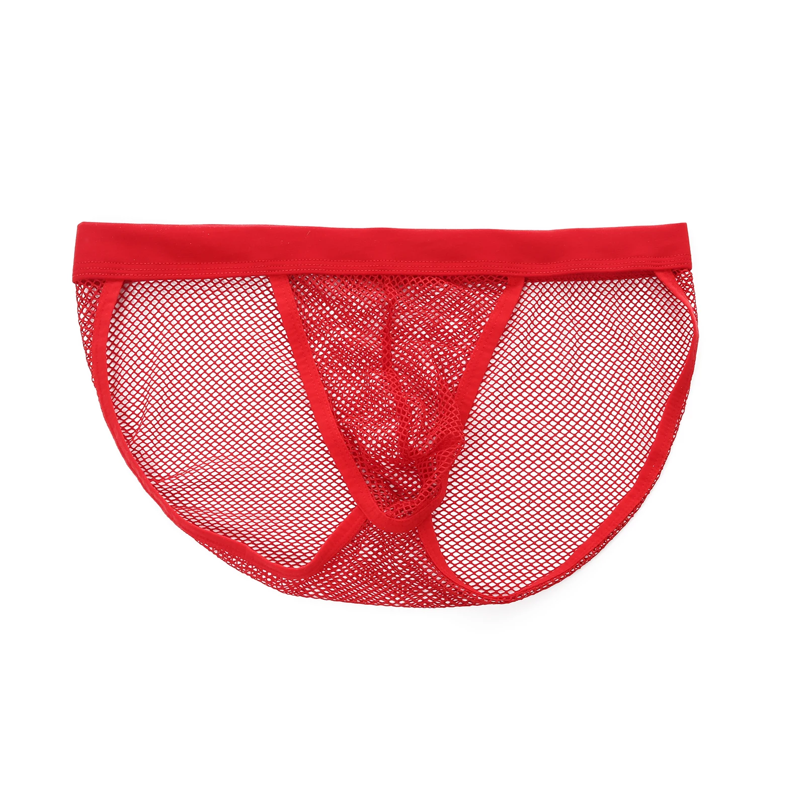 Men's Sexy Briefs Mesh Underwear High-cut Mini Brief Erotic Bulge Pouch Underpants Sissy Bikini See-through