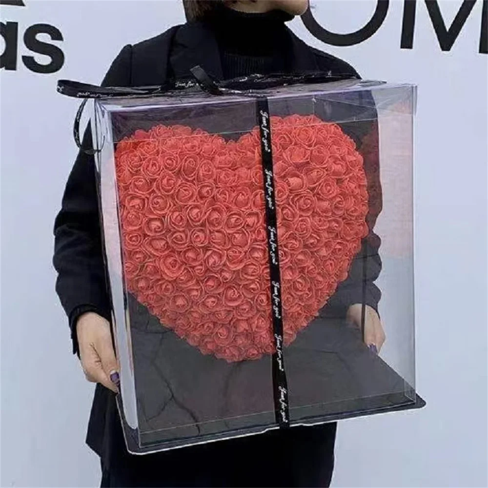 빨간 장미 하트 금형, 발렌타인 데이 및 결혼 소녀용 DIY 선물, 생일 장식, 18cm