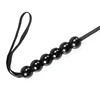 48.5cm Six Beads Handle Silicone Tassels Top Long Straight Whip Riding Crop Flogger Paddle Slapper Horse Training Dressage Whips 5