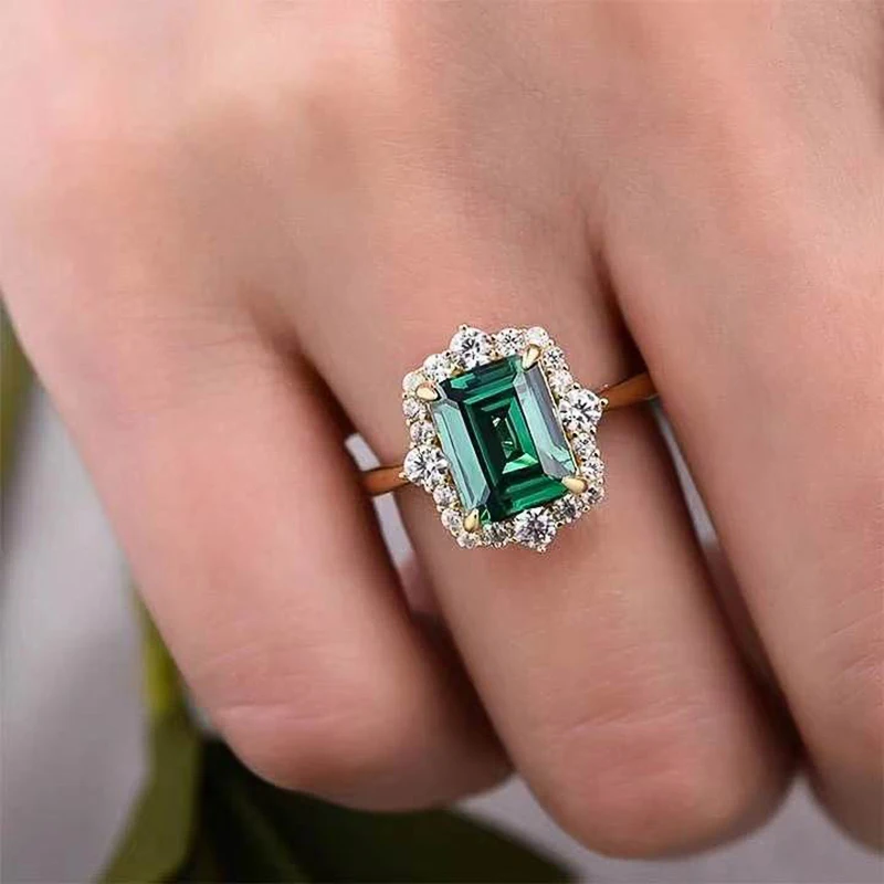 シルバー グリーンストーン アンクレット 12.15グラム他 Huitan Colorful Cubic Zirconia Rings for Women Blue/Green