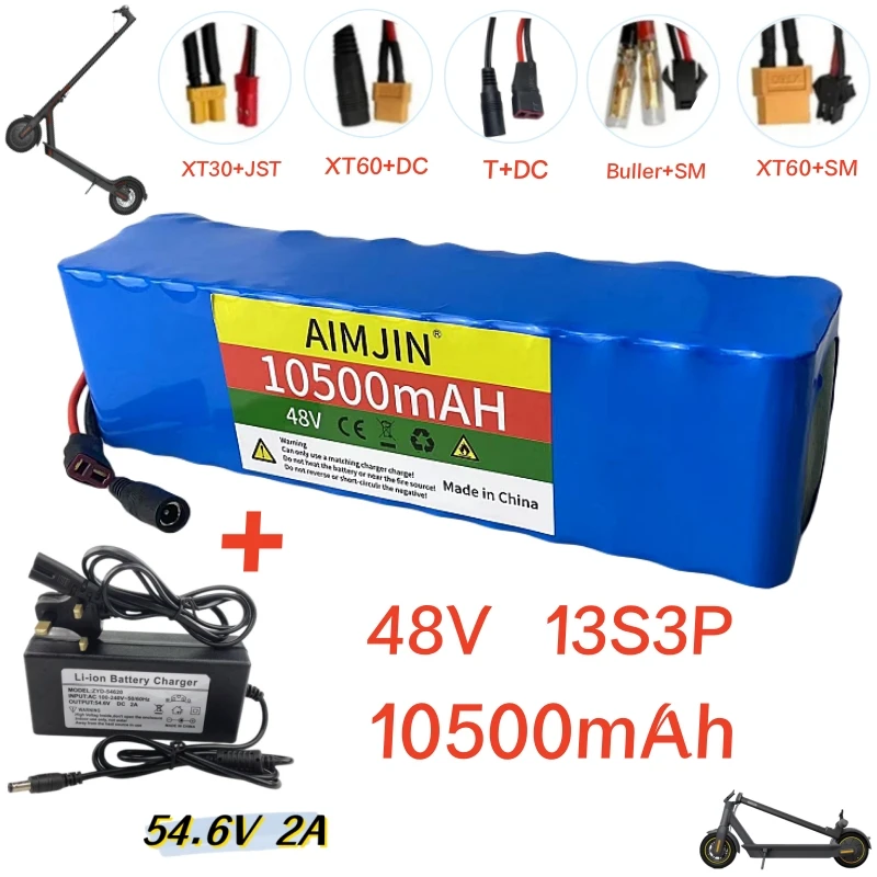 

Новый литий-ионный аккумулятор 18650 13S3P 48В 10500 мАч ёмкостью Ач, подходит для электрических велосипедов и скутеров с BMS